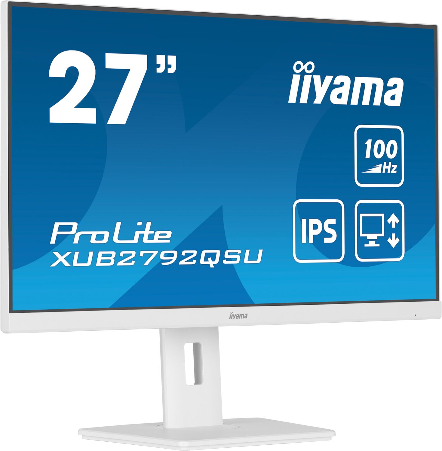 IIYAMA Monitor LED XUB2792QSU-W6 27&quot; ETE IPS-panel, 2560x1440 QHD, 5ms, FreeSync, 15cm height adj. stand, 250cd/m², HDMI, DisplayPort, Speakers, USB-HUB WHITE