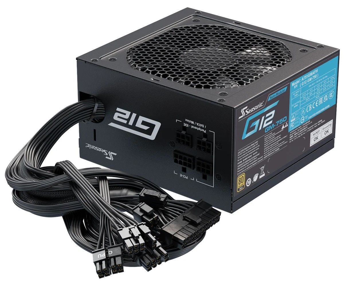PSU SEASONIC G12-GM-750 80+Gold,120mm fan