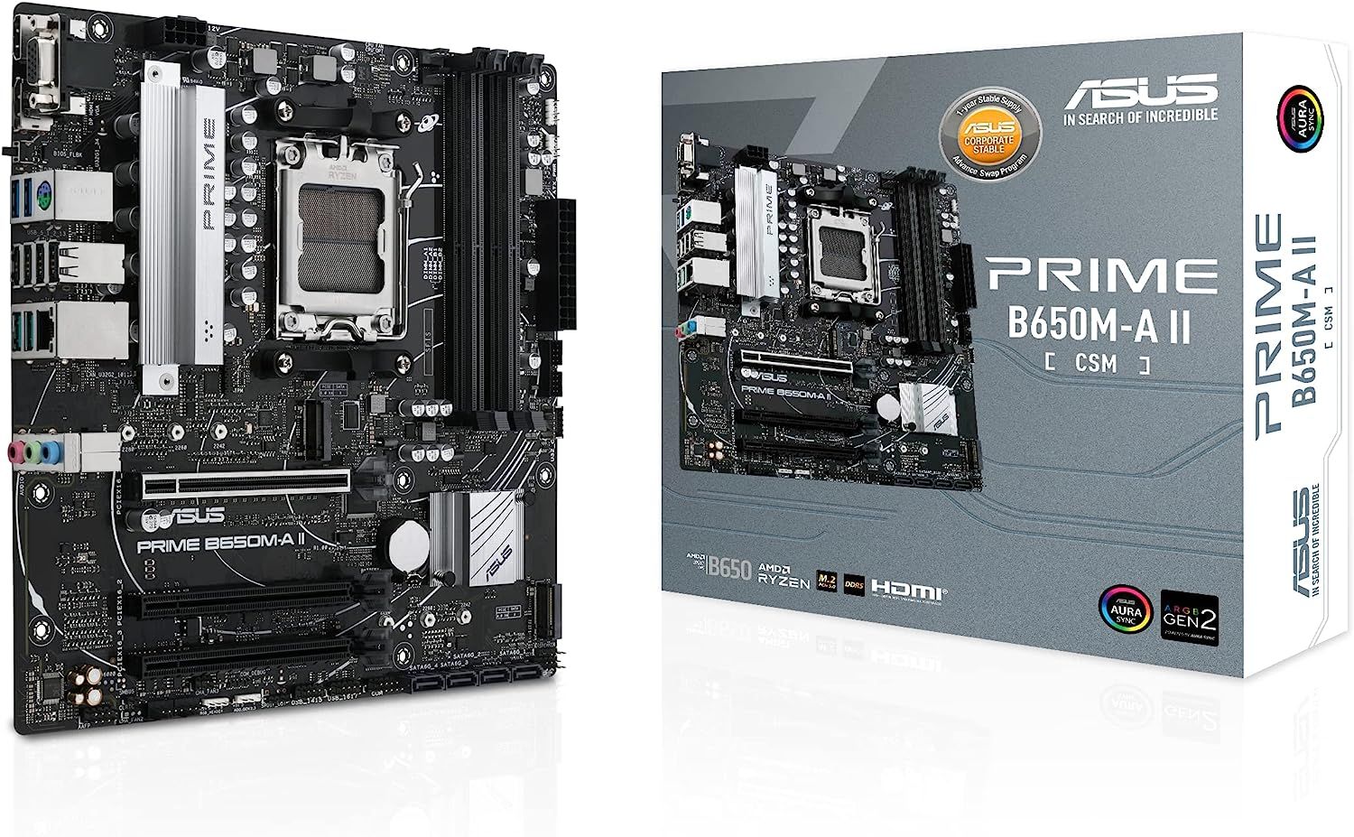 ASUS Mainboard Desktop PRIME B650M-A II-CSM (AM5, DDR5, mATX)