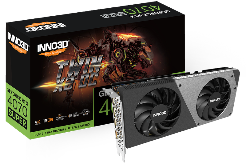 INNO3D GeForce RTX 4070 Super Twin X2 OC, 12GB GDDR6X