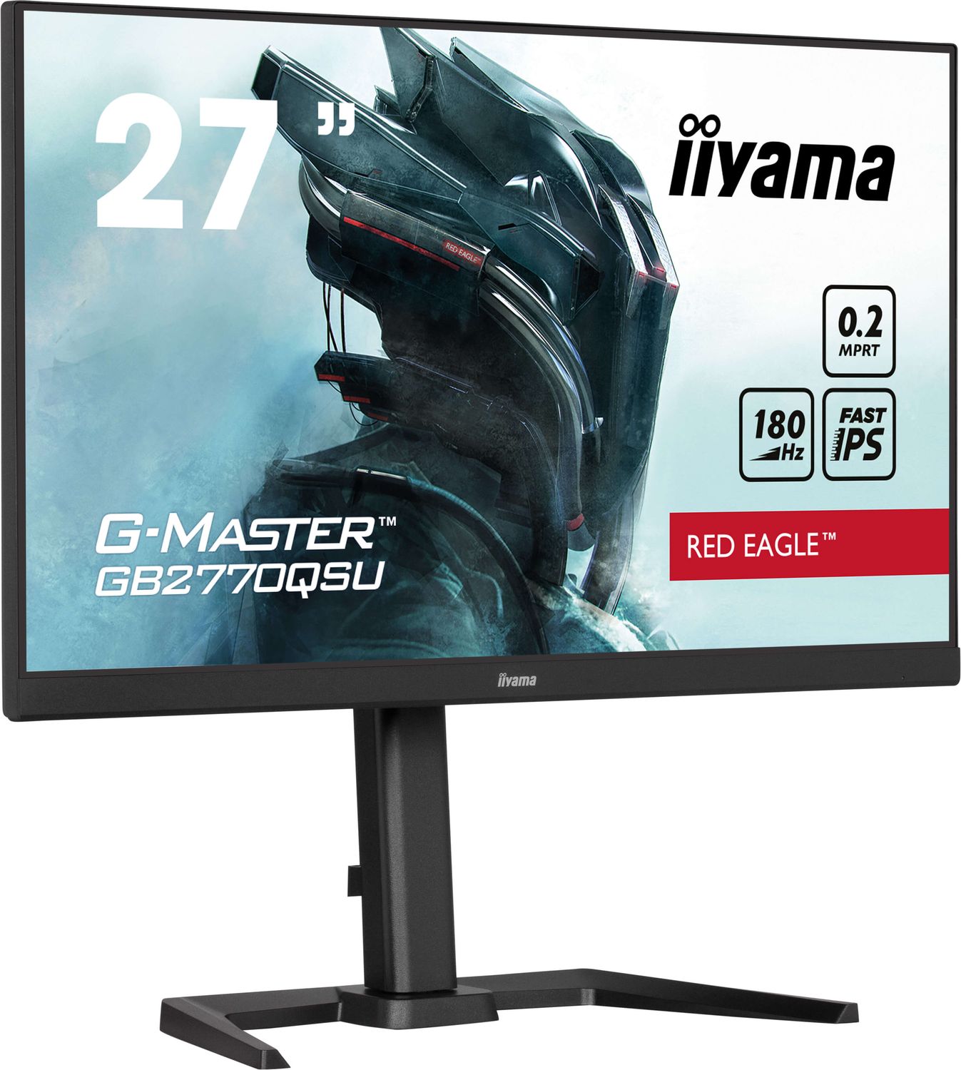 IIYAMA Monitor LED GB2770QSU-B6 27&quot; Fast IPS Gaming 2560 x 1440 @180Hz 400 cd/m² 1200:1 0.2ms HDMI DP 4xUSB 3.2 swivel, tilt, pivot (rotation both sides)