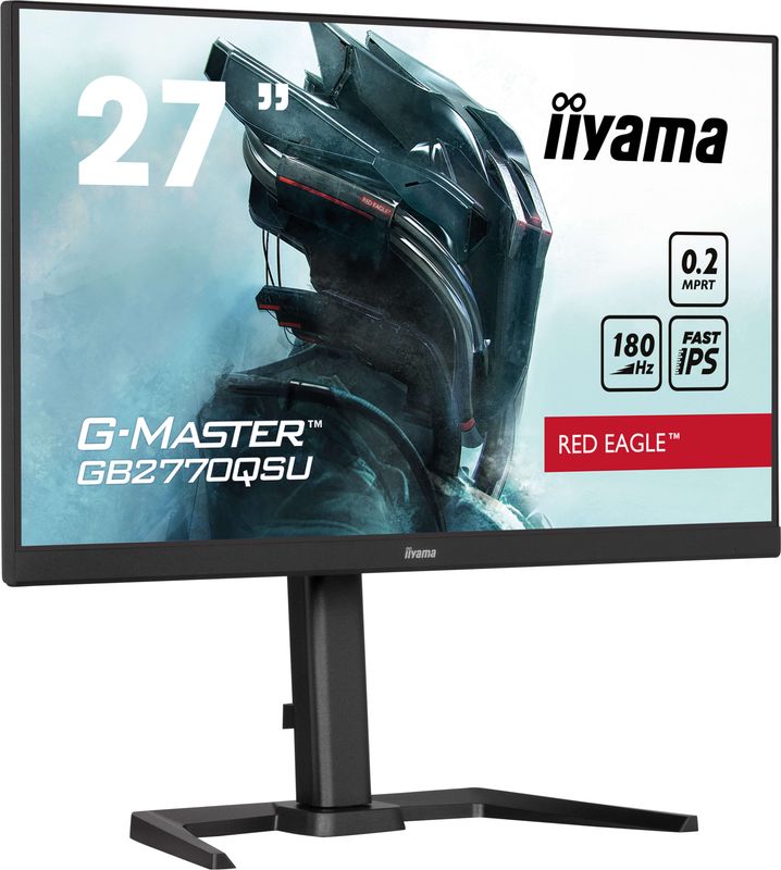IIYAMA Monitor LED GB2770QSU-B6 27&quot; Fast IPS Gaming 2560 x 1440 @180Hz 400 cd/m² 1200:1 0.2ms HDMI DP 4xUSB 3.2 swivel, tilt, pivot (rotation both sides)
