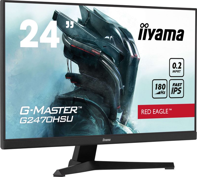 IIYAMA Monitor LED G2470HSU-B6 Fast IPS 1920 x 1080 @180Hz 0.2ms 300 cd/m² 1000:1 HDCP HDMI DP 4xUSB Hub 3.2 tilt