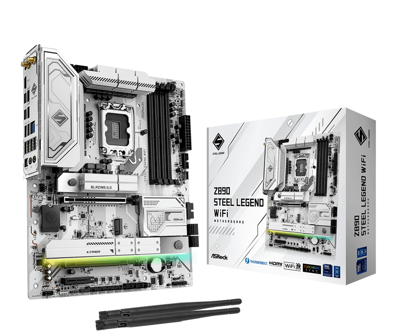 ASRock Mainboard Desktop Z890 STEEL LEGEND WIFI (LGA1851, DDR5, ATX)