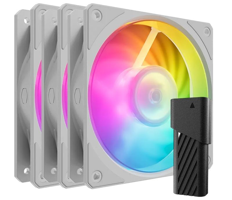 Fan Cooler Master Mobius 120P ARGB PWM 120mm, 3 Pack Fan Kit, white