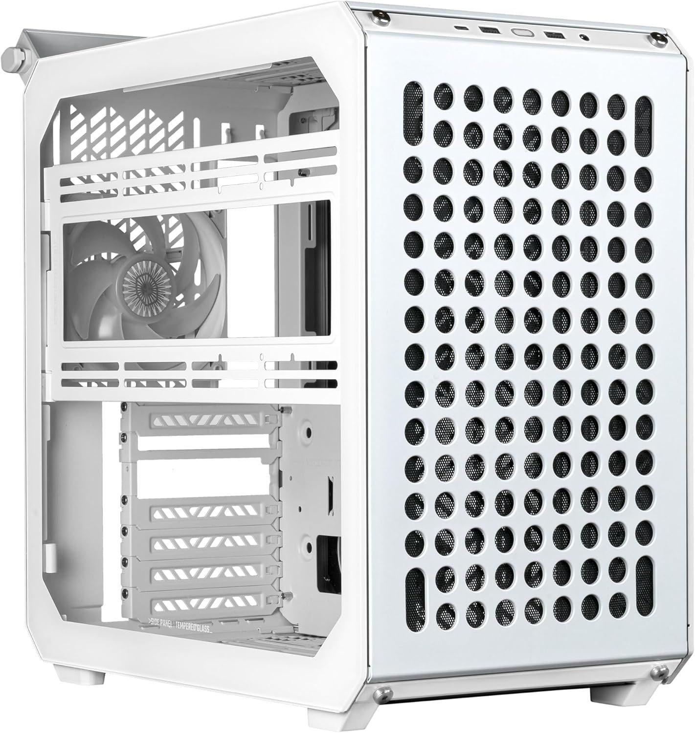 Case Cooler Master Qube 500 Flatpack, ATX, Midi-Tower, Tempered Glass, White