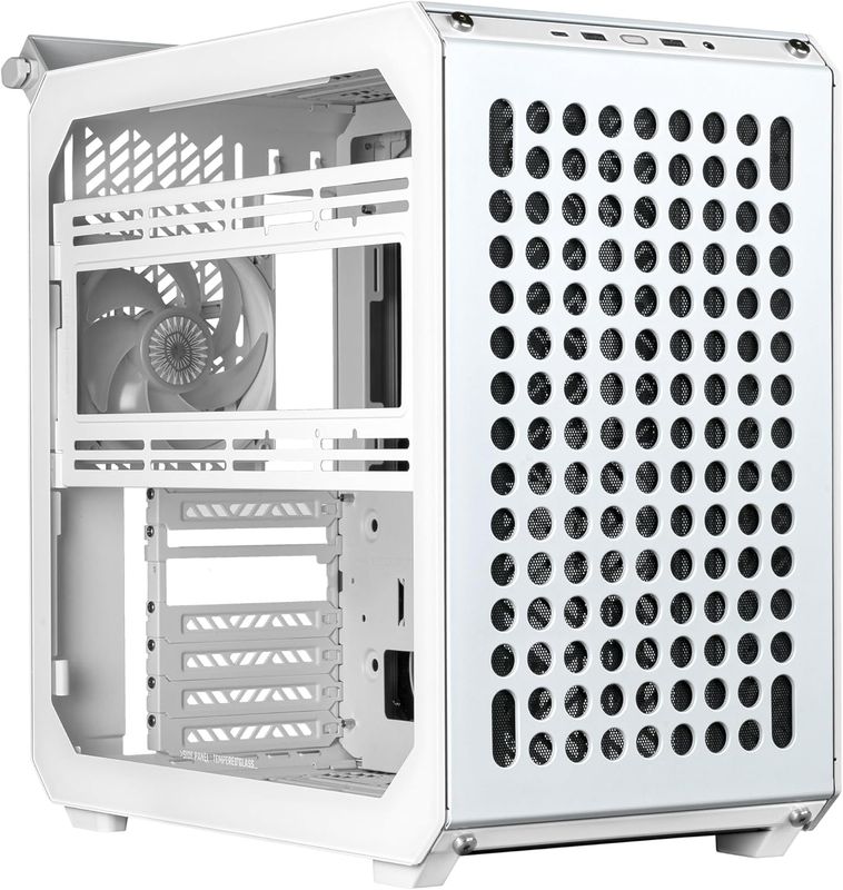 Case Cooler Master Qube 500 Flatpack, ATX, Midi-Tower, Tempered Glass, White