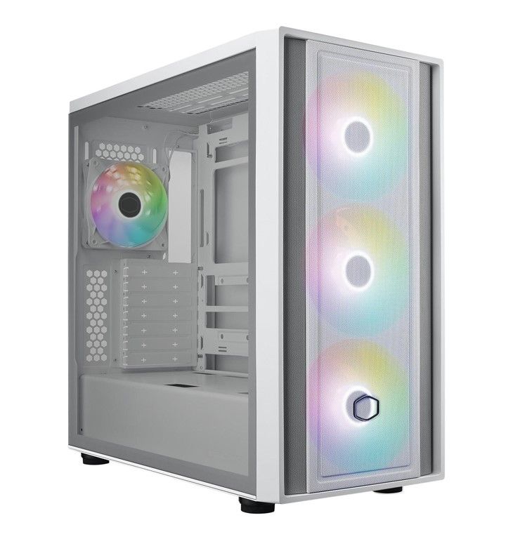Case Cooler Master MasterBox 600, ATX, Midi-Tower, ARGB, Tempered Glass, White