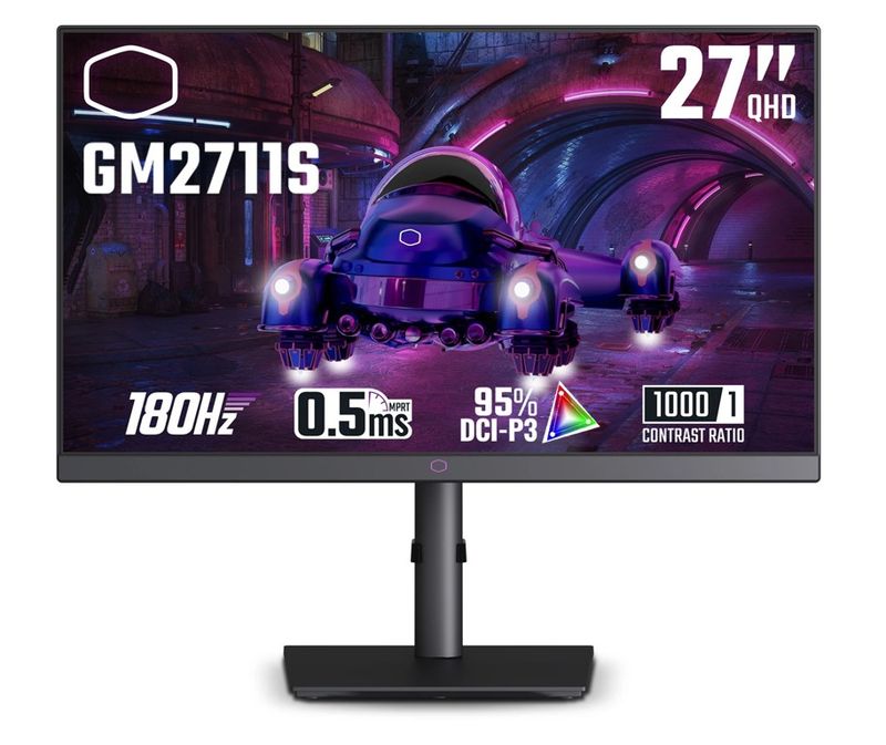Monitor 27&quot; (69 cm) WQHD, IPS 180Hz HDR400, 2xHDMI, DisplayPort, 2xUSB, Speakers, Cooler Master GM2711S