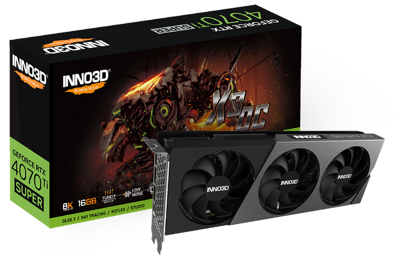 INNO3D GeForce RTX 4070 Ti Super X3 OC, 16GB GDDR6X