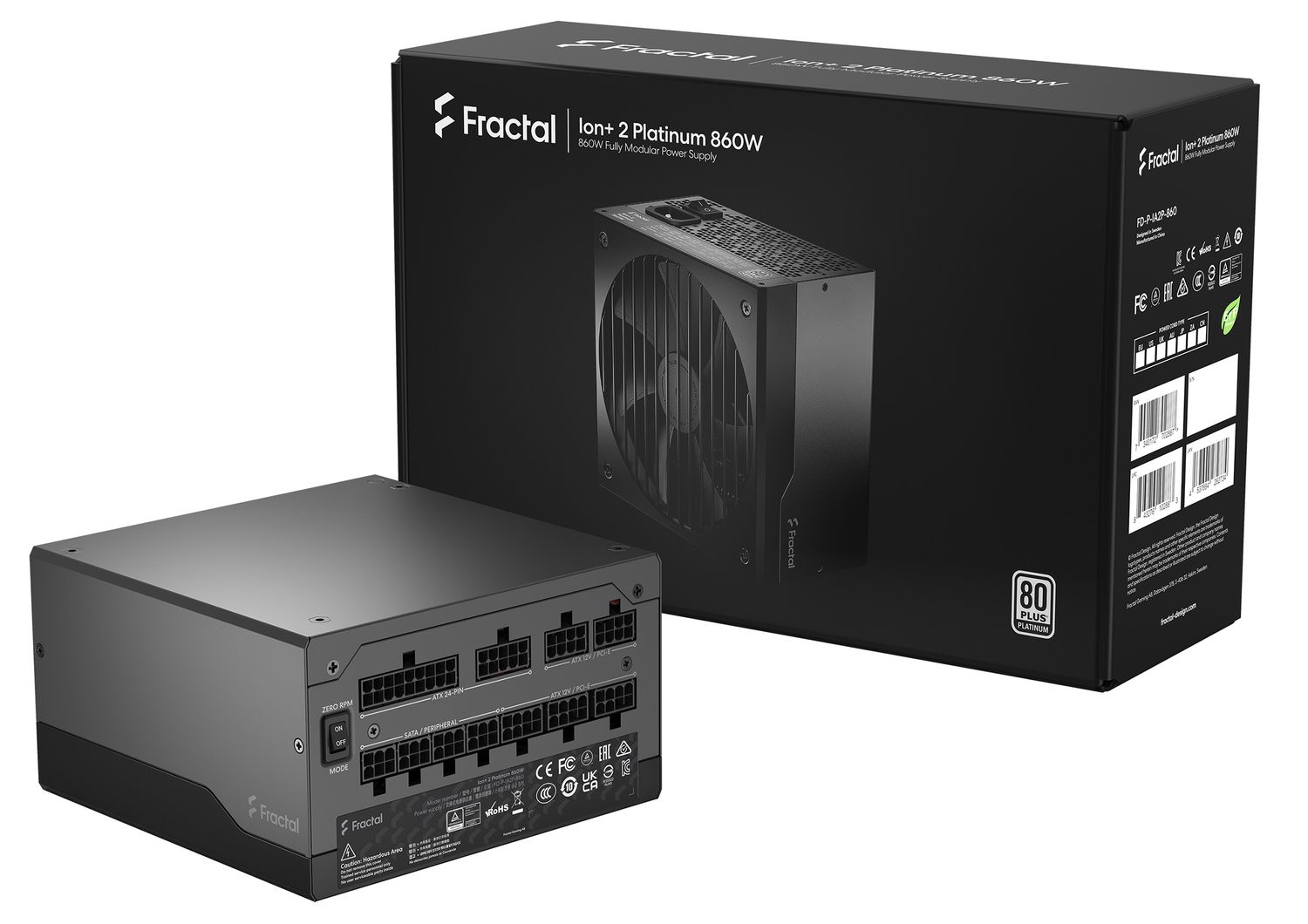 Fractal Ion+ 2 860W, 80+ Platinum, modular, ATX12V 2.52, 140mm Fan