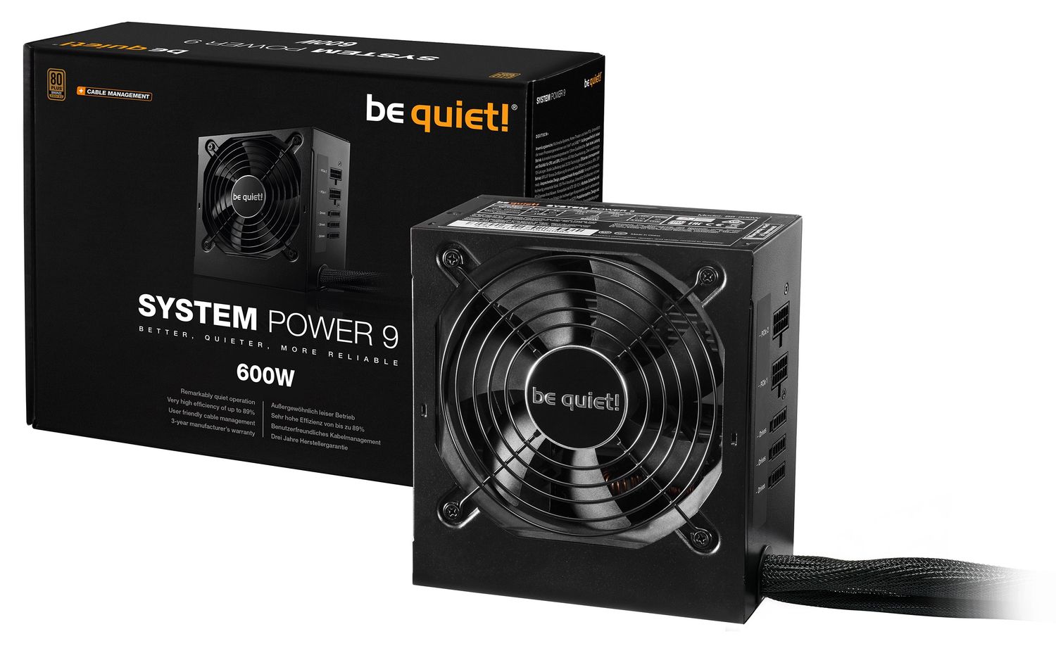 BE QUIET PSU System Power 9 CM, 600W,  80+ Bronze, 120mm fan, ATX