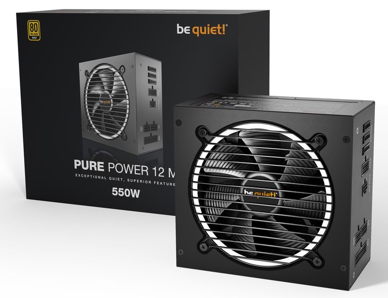 BE QUIET Pure Power 12 M 550W, 80+ Gold, ATX12V 3.0, 12VHPWR, 120mm fan, Modular, ATX