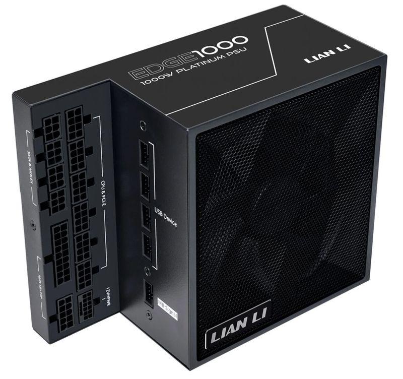 Lian Li EDGE 1000W Black, 12VHPWR, 80+ Platinum, ATX 3.0/3/1 compliant, 120mm fan, ATX, Modular