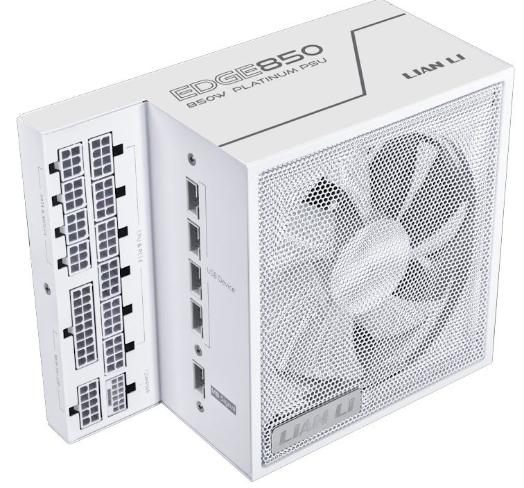 Lian Li EDGE 850W White, 12VHPWR, ATX 3.0/3/1 compliant, 80+ Platinum, 120mm fan, ATX, Modular