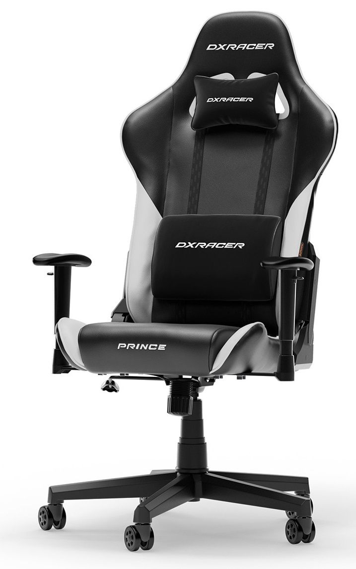 DXRacer PRINCE L Black &amp; White PVC Leather