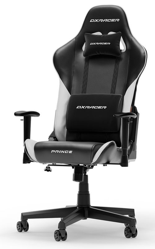 DXRacer PRINCE L Black &amp; White PVC Leather