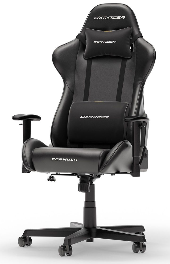 DXRacer FORMULA L Black &amp; White PVC Leather
