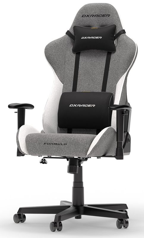 DXRacer FORMULA L Grey &amp; White Fabric