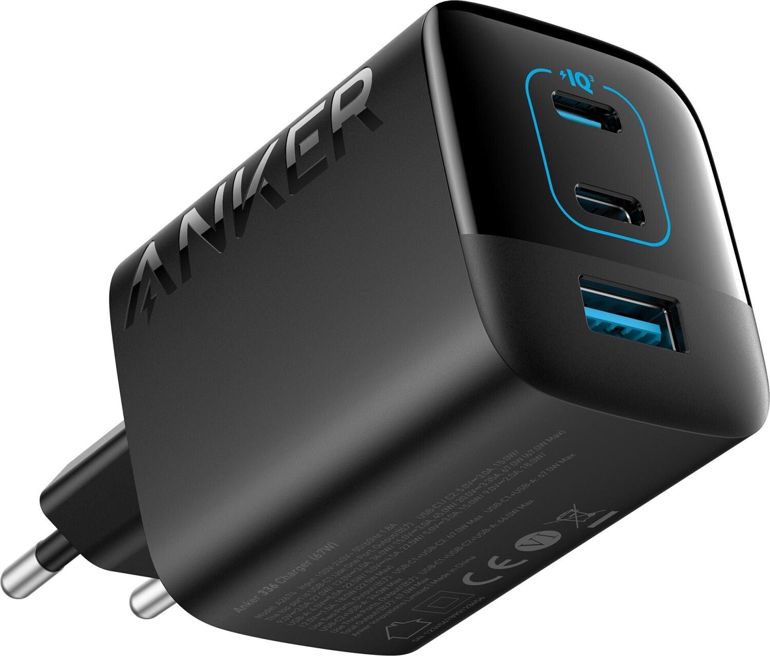 Anker 336 3-portni 67W punjač, crni
