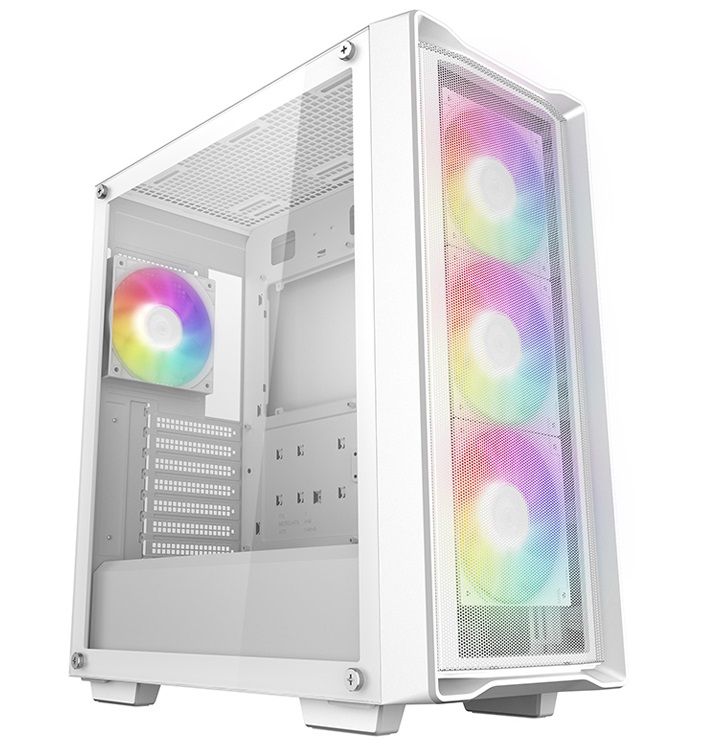 DeepCool CC560 MESH V2 WH, ATX, Midi-Tower, ARGB, Tempered Glass, White