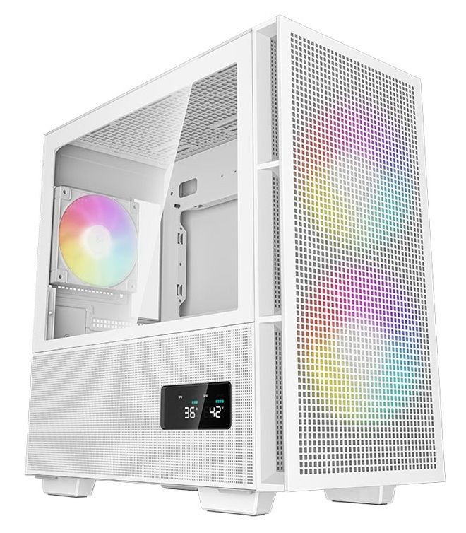 DeepCool CH360 Digital, Micro-ATX, ARGB, LCD, Tempered Glass, White