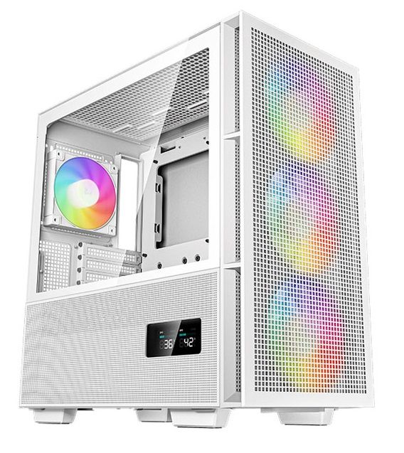 DeepCool CH560 Digital WH, E-ATX, ARGB, LCD, Tempered Glass, White
