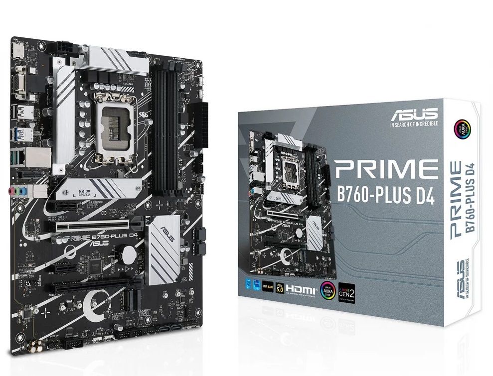 ASUS Mainboard Desktop PRIME B760-PLUS D4(LGA1700, 4x DDR4, ATX)