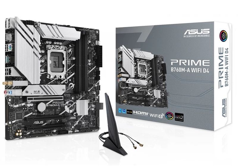 ASUS Mainboard Desktop PRIME B760M-A WIFI D4(LGA1700, 2x DDR4, mATX)
