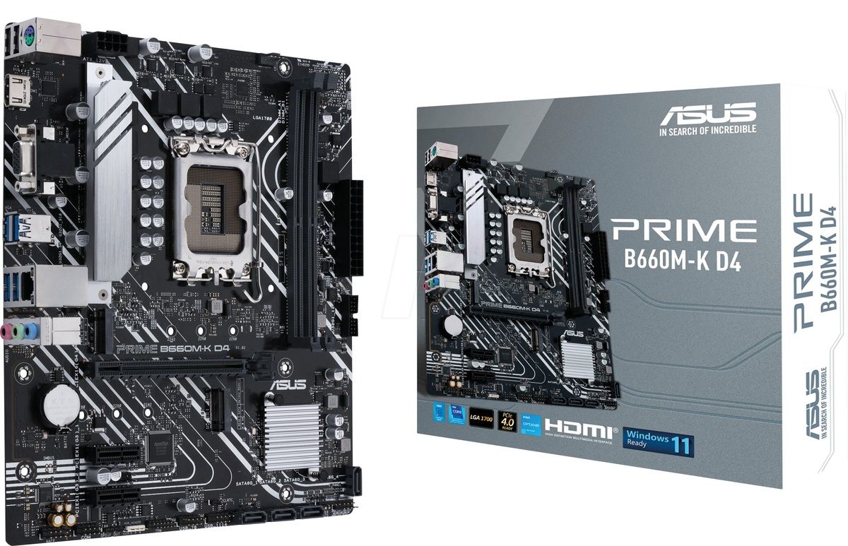 ASUS Mainboard Desktop PRIME B660M-K D4(LGA1700, 2x DDR4, mATX)