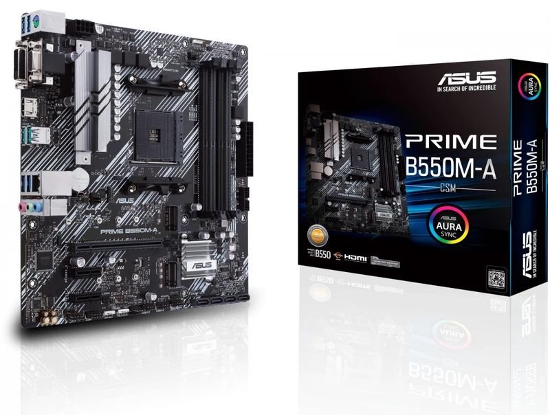 ASUS Mainboard Desktop PRIME B550M-A/CSM(AM4,4x DDR4, mATX)