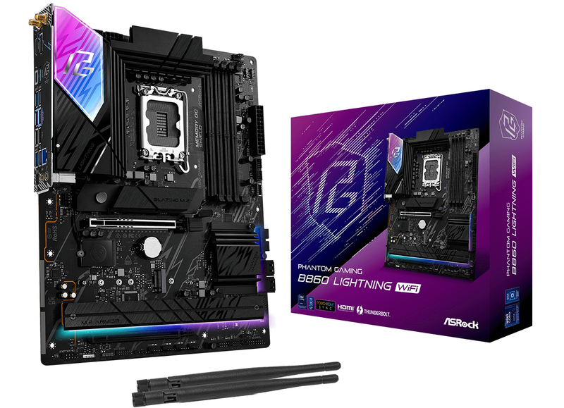 ASRock Mainboard Desktop B860 LIGHTNING WIFI(LGA1851, 4xDDR5, ATX)