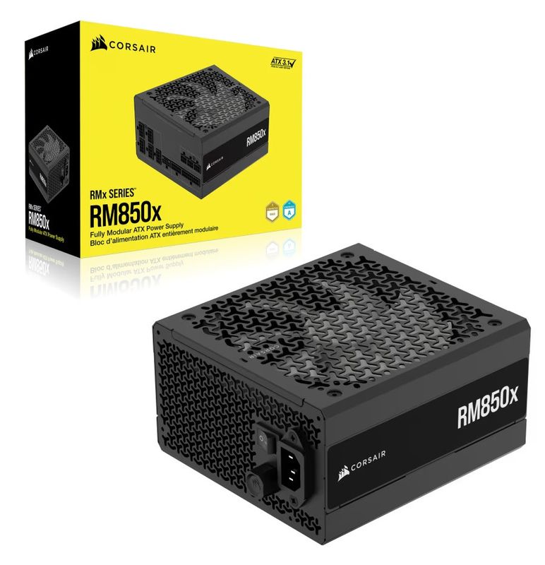 Corsair RM850x 80+ Gold, modular, ATX 5.1, PCIe 5.1, 140mm Low-noise fan