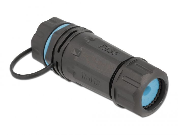 Delock Spojnik kabela RJ45 ženski na RJ45 ženski Cat.6A s kućištem i zaštitnom kapicom, otporno na vodu