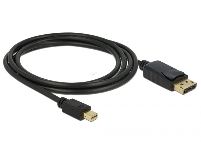 Delock Kabel Mini DisplayPort 1.2 muški &gt; DisplayPort muški 4K 60 Hz 2,0 m