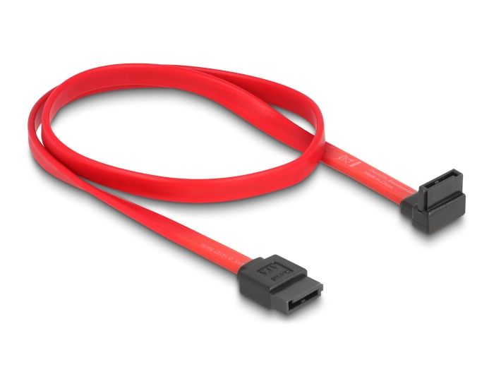 Delock SATA 3 Gb/s kabel ravan do zakrivljen gore 50 cm crveni