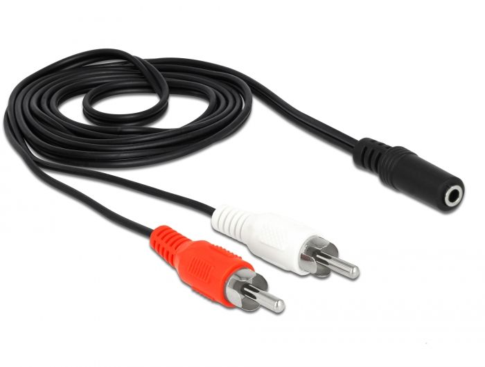 Delock Audio kabel 2 x RCA muški do 1 x 3,5 mm 3-zatični stereo utikač od 1,4 m