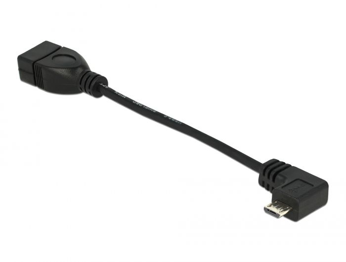 Delock USB 2.0 OTG kabel Tip Micro-B muški kutni na Tipa-A ženski 11 cm