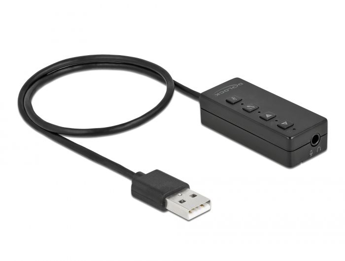 Delock USB slušalice i adapter mikrofona s 2 x 3,5 mm stereo utikačem za operativni sustav Windows i Mac
