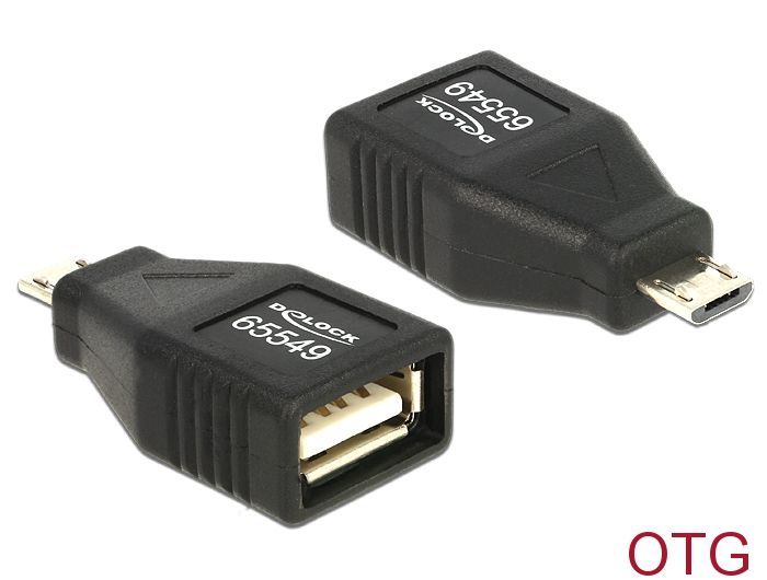 Delock Adapter USB Micro B male &gt; USB 2.0 female OTG full covered