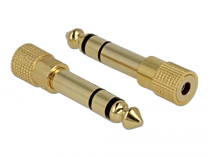 Delock Adapter Stereo plug 6.35 mm &gt; Stereo jack 3.5 mm 3 pin metal