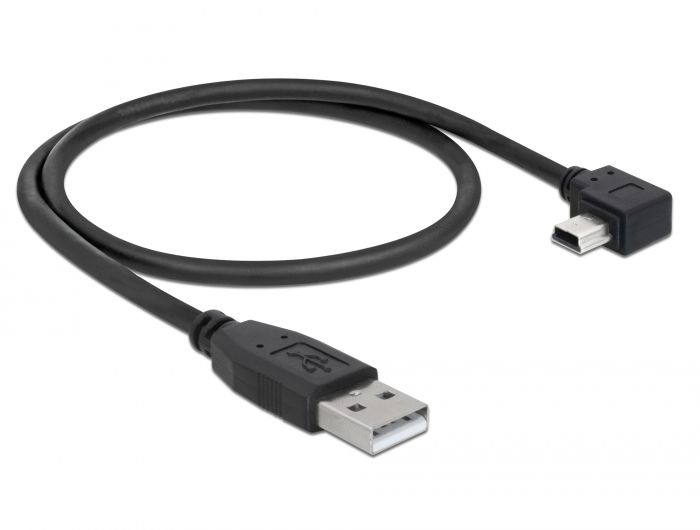 Delock USB 2.0 Kabel Tip-A muški na Tipa Mini-B kutni muški 0,5 m