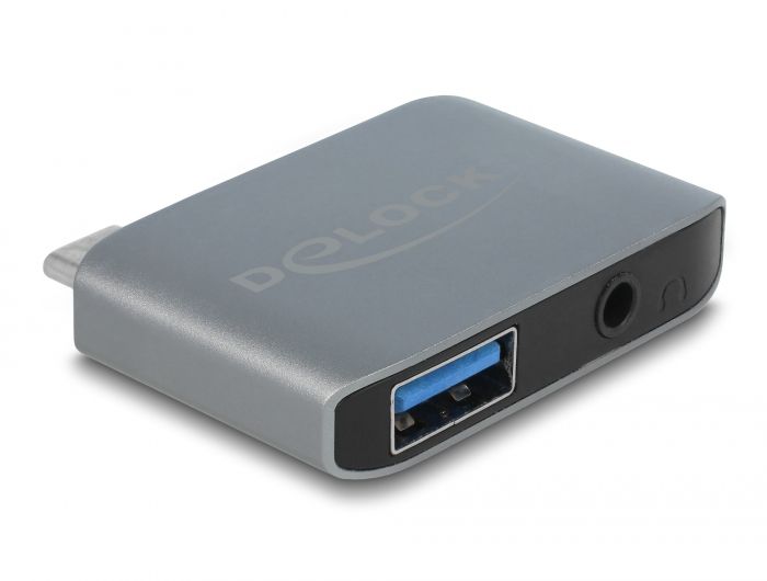 Delock Audio adapter USB Type-C™ muški - stereo utikač ženski od 3,5 mm + USB 3.0 A ženski