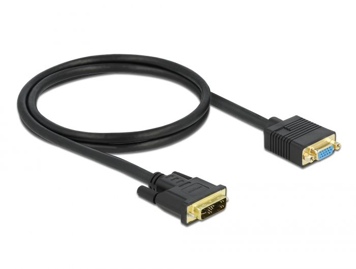 Delock Kabel DVI 12+5 muški na VGA ženski 1 m