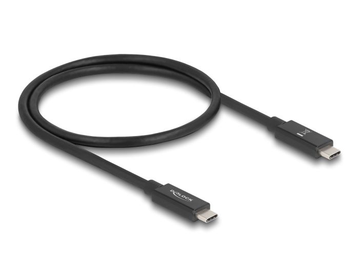 Delock USB 80 Gbps kabel USB Type-C™ muški na muški 16K 60 Hz PD 3.1 240 W E-Marker koaksijalni 0,5 m crni