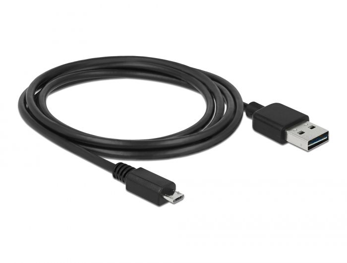 Delock Kabel EASY-USB 2.0 Tipa-A muški &gt; USB 2.0 Tipa Micro-B muški 2 m, crno