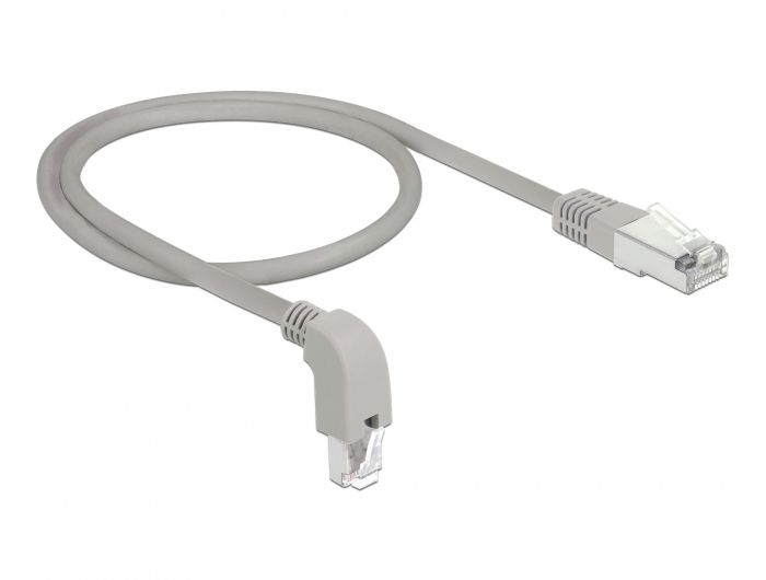 Delock Mrežni kabel RJ45 Cat.6 S/FTP, kutni prema dolje / ravan 0,5 m