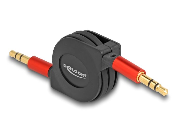 Delock Audio uvlačni kabel od 3,5 mm 3-pinski stereo priključak, muški na muški 90 cm
