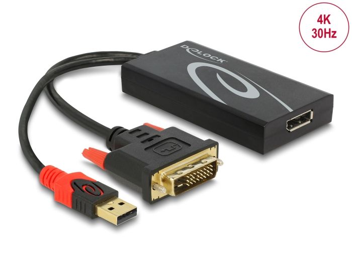 Delock Adapter DVI muški &gt; DisplayPort 1.2 ženski crno