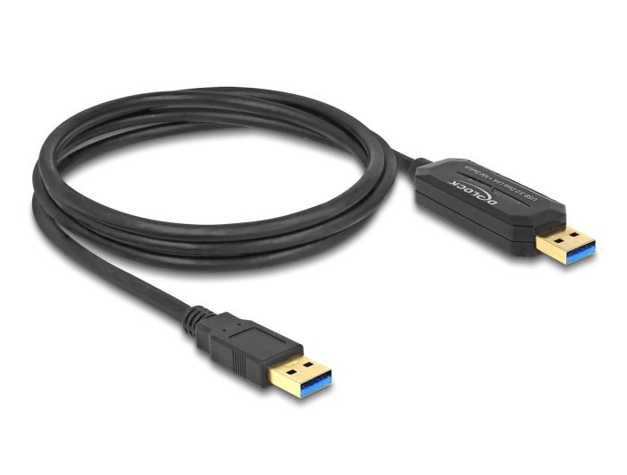 Delock USB 5 Gbps Podatkovni kabel za povezivanje + KM sklopka Tipa-A na Tipa-A duljine 1,5 m